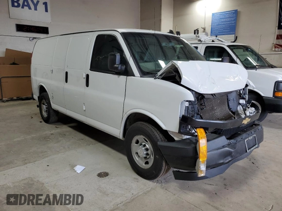 2023 Ford Transit Cargo with VIN 1FTBR1C84PKA17131, listed as a Copart auction lot 54901755 with 85,188 mi miles and Salvage title. Bid and sale history available at DreamBid. Image 4.