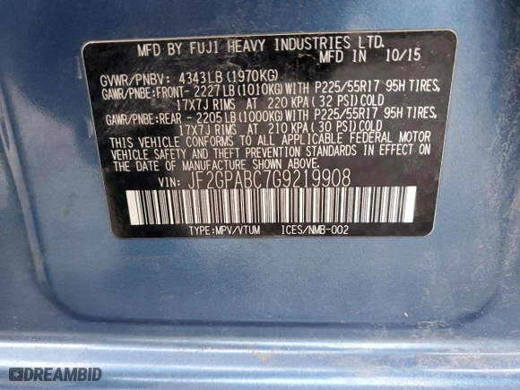 2016 Subaru Crosstrek Premium with VIN JF2GPABC7G9219908, listed as a Copart auction lot 44068525 with 84,336 mi miles and Salvage Title. Bid and sale history available at carsss.com. Image 12.