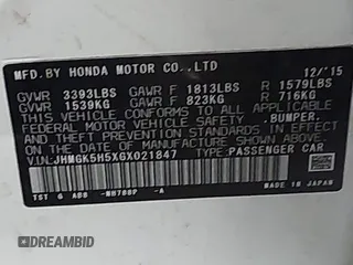 2016 Honda Fit LX with VIN JHMGK5H5XGX021847, listed as a IAAI auction lot 41651588 with 18,140 mi miles. Bid and sale history available at carsss.com. Image 9.
