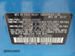 2017 Subaru Crosstrek Limited с VIN JF2GPALCXHH240581, выставлен на аукционе IAAI как лот 42123260 с пробегом 92 314 миль миль и . История ставок и продаж доступна на DreamBid. Изображение 9.