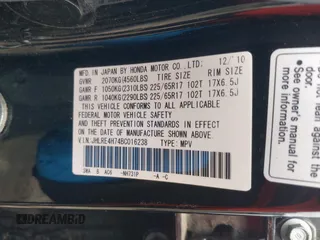 2011 Honda CR-V EX-L with VIN JHLRE4H74BC016238, listed as a IAAI auction lot 42015828 with 137,395 mi miles and . Bid and sale history available at carsss.com. Image 9.