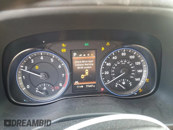 2021 Hyundai Kona Night Edition with VIN KM8K6CA57MU710395, listed as a Copart auction lot 87667725 with 77,647 mi miles and Non Repairable. Bid and sale history available at DreamBid. Image 9.