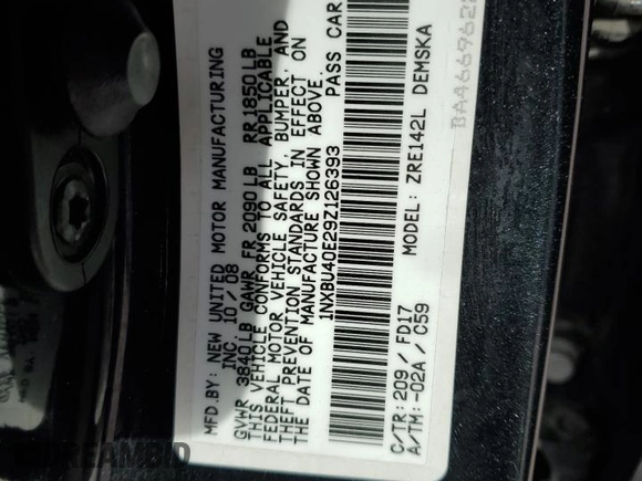 2009 Toyota Corolla with VIN 1NXBU40E29Z126393, listed as a Copart auction lot 49307305 with 164,952 mi miles and Salvage Title. Bid and sale history available at carsss.com. Image 12.