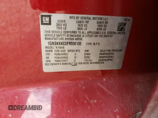 2015 Chevrolet Suburban LTZ with VIN 1GNSKKKC6FR556105, listed as a Copart auction lot 64034304 with 106,269 mi miles and Salvage Title. Bid and sale history available at DreamBid. Image 13.