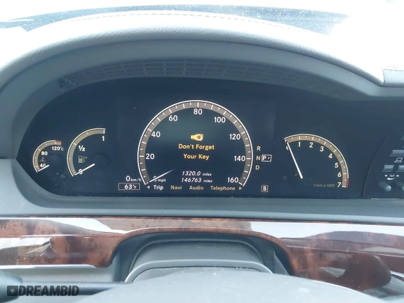 2009 Mercedes-Benz S-Class 5.5L V8 with VIN WDDNG71X89A249472, listed as a IAAI auction lot 41308377 with 146,763 mi miles. Bid and sale history available at carsss.com. Image 7.