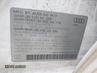 2013 Audi allroad Premium Plus with VIN WA1UFAFLXDA235846, listed as a IAAI auction lot 41643474 with 111,662 mi miles. Bid and sale history available at carsss.com. Image 9.