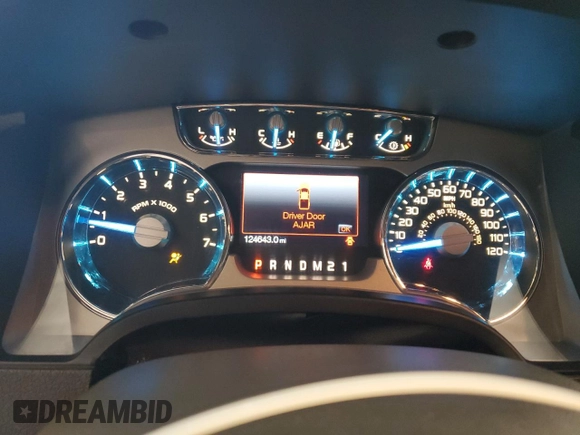 2014 Ford F-150 XL with VIN 1FTFW1ETXEFB39719, listed as a Copart auction lot 62073335 with 124,643 mi miles and Salvage title. Bid and sale history available at DreamBid. Image 9.
