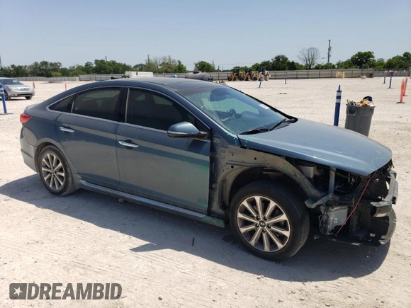 2016 Hyundai Sonata Sport with VIN 5NPE34AF4GH317266, listed as a Copart auction lot 52629985 with 128,672 mi miles and Salvage Title. Bid and sale history available at DreamBid. Image 4.
