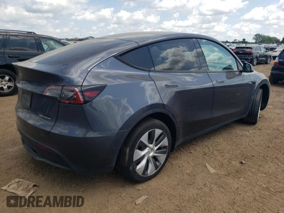 2022 Tesla Model Y Long Range with VIN 7SAYGDEE3NA007737, listed as a Copart auction lot 64602984 with 42,597 mi miles and Salvage Title. Bid and sale history available at carsss.com. Image 3.