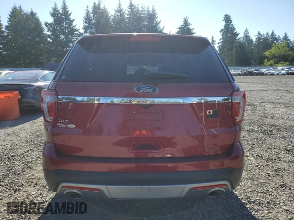 2017 Ford Explorer XLT with VIN 1FM5K7D80HGA70539, listed as a Copart auction lot 62291165 with 134,476 mi miles and Salvage title. Bid and sale history available at DreamBid. Image 6.