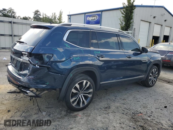 2023 Volkswagen Atlas SEL Premium R-Line with VIN 1V2FR2CA3PC509670, listed as a Copart auction lot 58754925 with 74,874 mi miles and Salvage title. Bid and sale history available at DreamBid. Image 3.