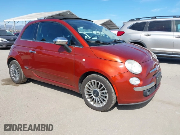 2012 FIAT 500 Gucci with VIN 3C3CFFER8CT370548, listed as a IAAI auction lot 42028846 with 74,091 mi miles. Bid and sale history available at carsss.com. Image 1.
