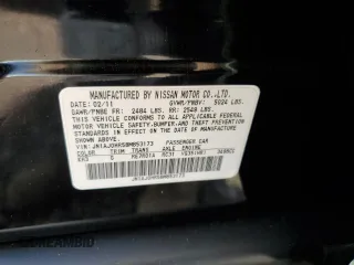 2011 Infiniti EX Journey with VIN JN1AJ0HR5BM853173, listed as a Copart auction lot 76374454 with 112,513 mi miles and Salvage Title. Bid and sale history available at carsss.com. Image 12.