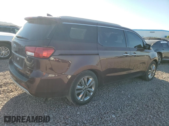 2015 Kia Sedona SX-L with VIN KNDME5C17F6035628, listed as a Copart auction lot 72716414 with 92,560 mi miles and Salvage Title. Bid and sale history available at carsss.com. Image 3.