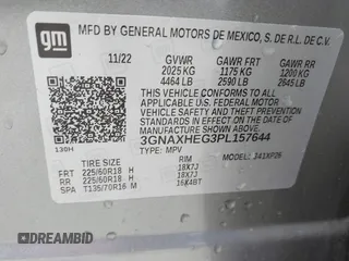 2023 Chevrolet Equinox LS with VIN 3GNAXHEG3PL157644, listed as a IAAI auction lot 42126834 with 18,942 mi miles and . Bid and sale history available at DreamBid. Image 9.