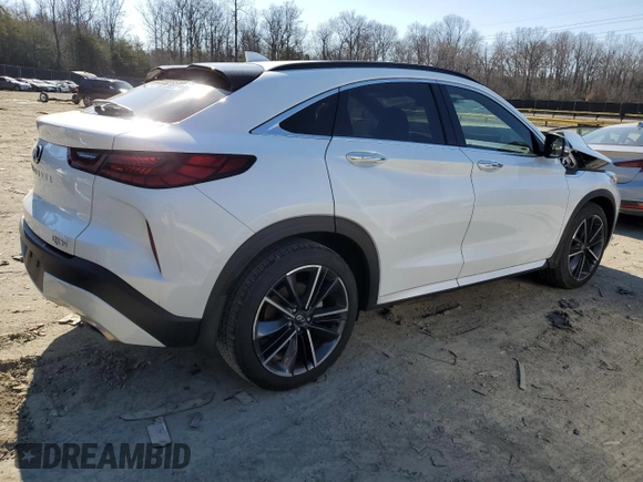 2023 Infiniti QX55 Luxe with VIN 3PCAJ5JR3PF112752, listed as a Copart auction lot 45686855 with 15,817 mi miles and Salvage title. Bid and sale history available at DreamBid. Image 3.