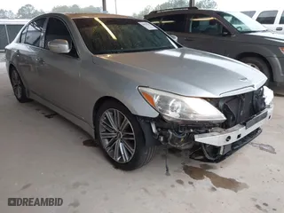 2012 Hyundai Genesis 4.6L with VIN KMHGC4DF8CU158042, listed as a IAAI auction lot 40853745 with 107,563 mi miles. Bid and sale history available at carsss.com. Image 1.