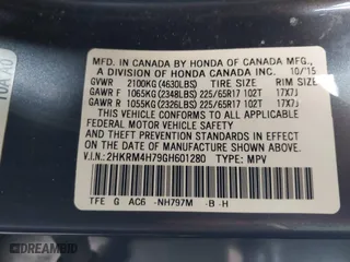 2016 Honda CR-V EX-L with VIN 2HKRM4H79GH601280, listed as a IAAI auction lot 41819163 with 81,413 mi miles. Bid and sale history available at carsss.com. Image 9.