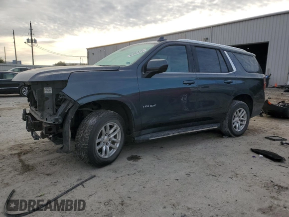 2021 Chevrolet Tahoe LT with VIN 1GNSCNKD5MR252123, listed as a Copart auction lot 42582425 with 114,130 mi miles and Salvage title. Bid and sale history available at DreamBid. Image 1.