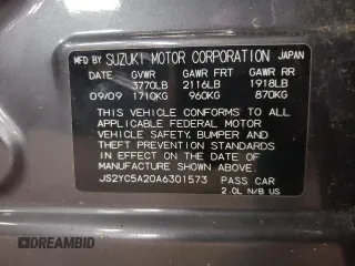 2010 Suzuki SX4 LE with VIN JS2YC5A20A6301573, listed as a Copart auction lot 70530524 with 188,116 mi miles and Non Repairable. Bid and sale history available at carsss.com. Image 12.