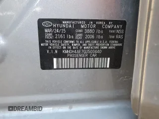 2016 Hyundai Elantra SE с VIN KMHDH4AE7GU503440, выставлен на аукционе Copart как лот 87760295 с пробегом Не указан миль и На запчасти • Non repairable. История ставок и продаж доступна на DreamBid. Изображение 12.