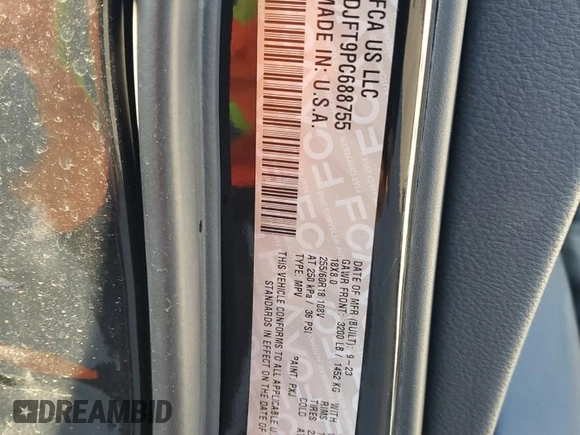2023 Dodge Durango Pursuit with VIN 1C4SDJFT9PC688755, listed as a Copart auction lot 77966484 with Not provided miles and Salvage title. Bid and sale history available at DreamBid. Image 14.
