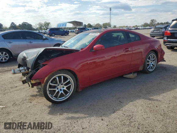 2004 Infiniti G35 Coupe w/Leather with VIN JNKCV54E34M305961, listed as a Copart auction lot 50844025 with 213,406 mi miles and Salvage Title. Bid and sale history available at carsss.com. Image 1.