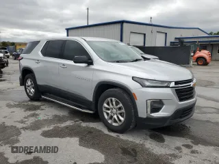 2022 Chevrolet Traverse LS with VIN 1GNERFKW1NJ100987, listed as a Copart auction lot 52361825 with 34,846 mi miles and Salvage title. Bid and sale history available at DreamBid. Image 4.