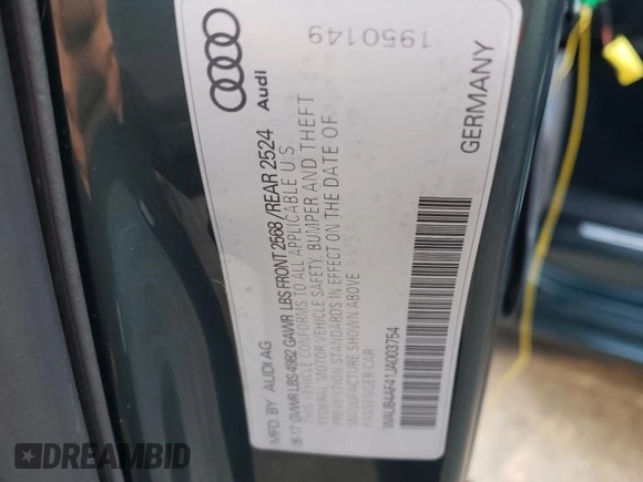 2018 Audi S4 Premium Plus with VIN WAUB4AF41JA003754, listed as a Copart auction lot 71143663 with 34,280 mi miles. Bid and sale history available at carsss.com. Image 13.