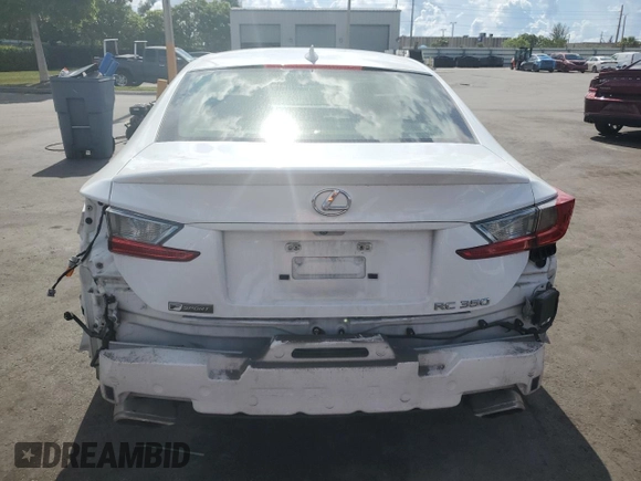 2016 Lexus RC 350 F Sport with VIN JTHHE5BC1G5014283, listed as a Copart auction lot 61814405 with 73,310 mi miles and Salvage title. Bid and sale history available at DreamBid. Image 6.