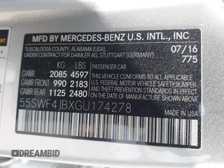 2016 Mercedes-Benz C 300 with VIN 55SWF4JBXGU174278, listed as a IAAI auction lot 42033857 with 68,487 mi miles and . Bid and sale history available at DreamBid. Image 9.