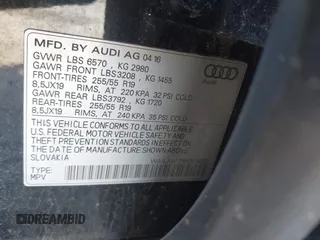 2017 Audi Q7 Premium Plus with VIN WA1LAAF71HD014251, listed as a IAAI auction lot 41859906 with 128,789 mi miles. Bid and sale history available at carsss.com. Image 9.