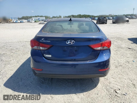 2015 Hyundai Elantra SE with VIN 5NPDH4AE6FH633013, listed as a Copart auction lot 62235615 with 126,123 mi miles and Clean title. Bid and sale history available at DreamBid. Image 6.
