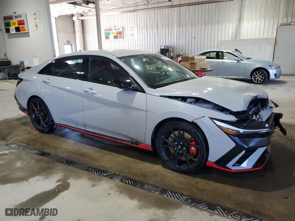 2025 Hyundai Elantra N with VIN KMHLW4DK3SU023844, listed as a Copart auction lot 50262795 with NaN miles and Salvage Title. Bid and sale history available at carsss.com. Image 4.