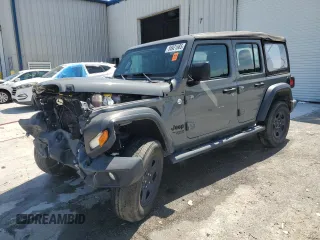 2021 Jeep Wrangler Unlimited Sport S with VIN 1C4HJXDG1MW730308, listed as a Copart auction lot 56921685 with 28,391 mi miles and Salvage title. Bid and sale history available at DreamBid. Image 1.