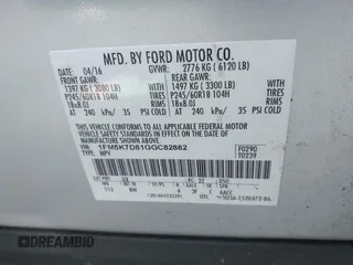 2016 Ford Explorer XLT with VIN 1FM5K7D81GGC82882, listed as a IAAI auction lot 42038327 with 132,846 mi miles and . Bid and sale history available at DreamBid. Image 9.