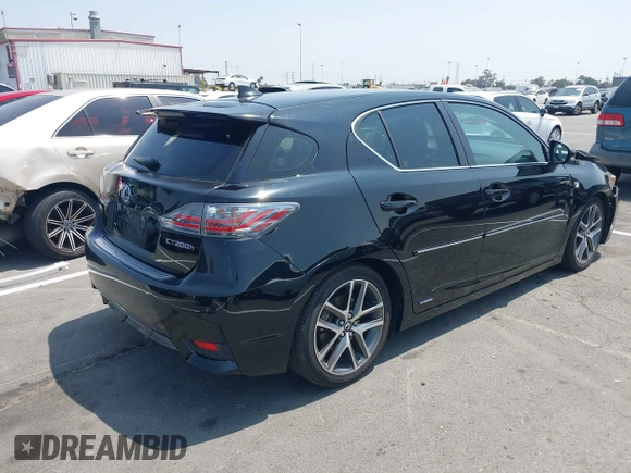 2016 Lexus CT 200h with VIN JTHKD5BH9G2253389, listed as a IAAI auction lot 42594365 with 72,577 mi miles and . Bid and sale history available at DreamBid. Image 4.