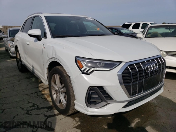 2020 Audi Q3 S line Premium Plus with VIN WA1EECF32L1116576, listed as a Copart auction lot 41111063 with 9,808 mi miles and . Bid and sale history available at DreamBid. Image 4.