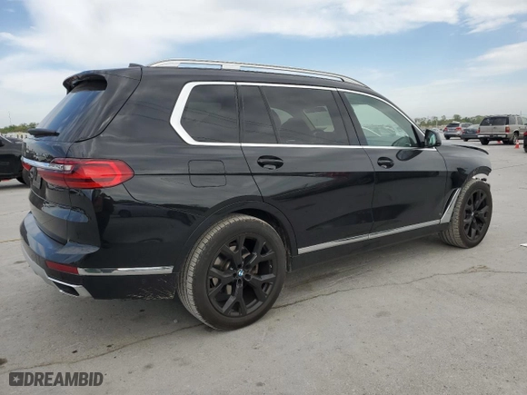 2022 BMW X7 xDrive40i with VIN 5UXCW2C05N9N00658, listed as a Copart auction lot 52007945 with 23,690 mi miles and Salvage Title. Bid and sale history available at carsss.com. Image 3.