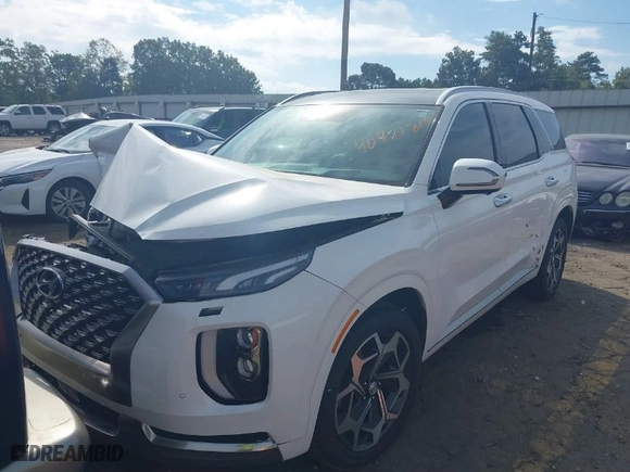 2022 Hyundai Palisade Calligraphy with VIN KM8R7DHE5NU418978, listed as a IAAI auction lot 40421814 with 54,357 mi miles. Bid and sale history available at carsss.com. Image 2.