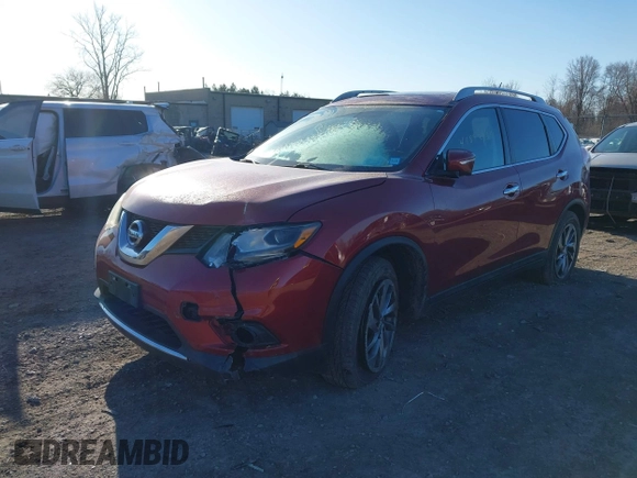 2015 Nissan Rogue SL with VIN 5N1AT2MV2FC848039, listed as a IAAI auction lot 41892155 with 120,401 mi miles. Bid and sale history available at carsss.com. Image 2.