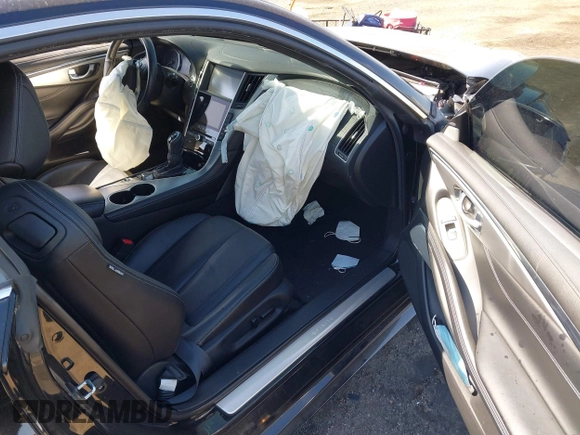 2019 Infiniti Q60 Luxe with VIN JN1EV7EL4KM290776, listed as a IAAI auction lot 42047865 with 33,926 mi miles and . Bid and sale history available at carsss.com. Image 5.