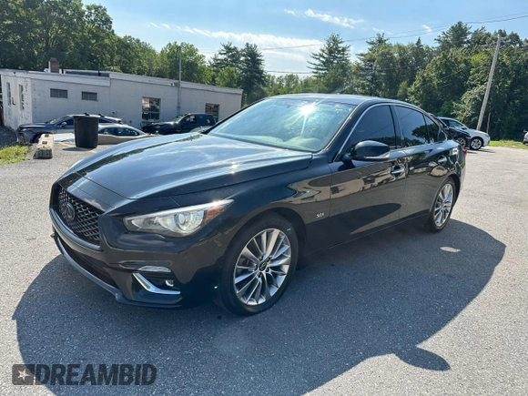 2020 Infiniti Q50 Luxe z VIN JN1EV7AP9LM200046, wystawiony jako Copart lot #65166585 z przebiegiem 78 173 mil mil oraz Czysty tytuł • Clean title. Historia ofert i sprzedaży dostępna na DreamBid. Obrazek 1.