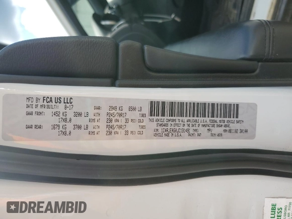 2018 Jeep Grand Cherokee Laredo E с VIN 1C4RJEAG0JC131491, выставлен на аукционе Copart как лот 63947245 с пробегом 204 788 миль миль и Чистый • Clean title. История ставок и продаж доступна на DreamBid. Изображение 13.