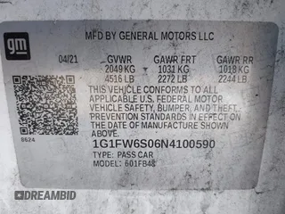 2022 Chevrolet Bolt EV 1LT with VIN 1G1FW6S06N4100590, listed as a IAAI auction lot 41338049 with 133,115 mi miles and . Bid and sale history available at DreamBid. Image 9.