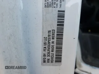 2023 Ram ProMaster Cargo with VIN 3C6LRVDG9PE578176, listed as a Copart auction lot 46613135 with 23,089 mi miles and Salvage Title. Bid and sale history available at DreamBid. Image 15.