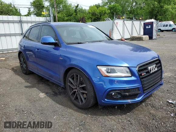 2016 Audi SQ5 Premium Plus with VIN WA1CCAFP6GA031735, listed as a Copart auction lot 58229765 with 47,518 mi miles and Salvage title. Bid and sale history available at DreamBid. Image 4.