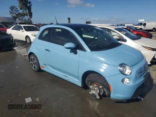 2017 FIAT 500e with VIN 3C3CFFGE8HT563364, listed as a Copart auction lot 45574865 with 49,281 mi miles and Salvage Title. Bid and sale history available at carsss.com. Image 4.