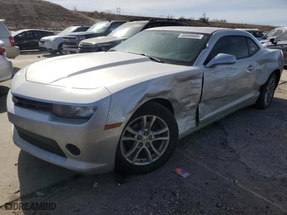 2015 Chevrolet Camaro LS with VIN 2G1FA1E38F9185664, listed as a Copart auction lot 48568605 with 123512 miles and Clean Title. Bid and sale history available at carsss.com. Image 1.