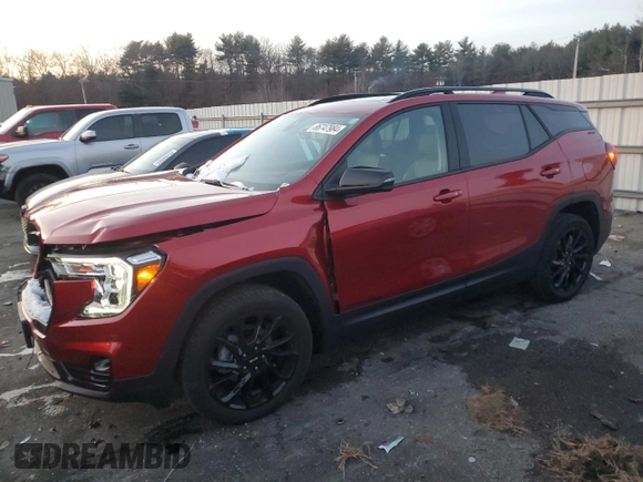 2023 GMC Terrain SLT with VIN 3GKALVEG2PL122195, listed as a Copart auction lot 86747984 with 9,185 mi miles and Salvage Title. Bid and sale history available at carsss.com. Image 1.